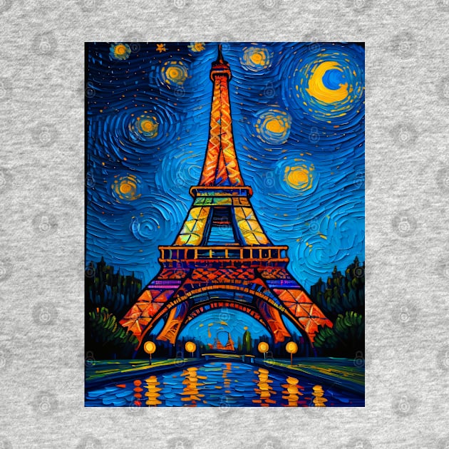 Eiffel Tower in Starry Night by FUN GOGH